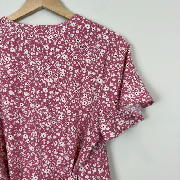 Naggoo Women's Summer Wrap Dresses V Neck Polka Dot Print Ruffle Short Sleeve - Picture 6 of 8